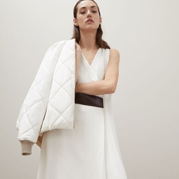 $3995 BRUNELLO CUCINELLI REVERSIBLE QUILTED BOMBER JACKET IN CHALK SIZE 40 - Picture 4 of 16